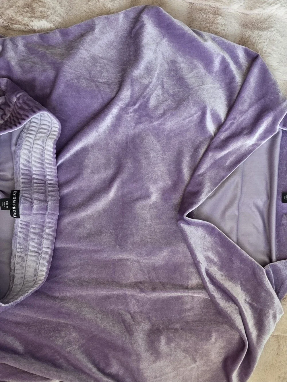 New Boston Proper Lavender Off-Shoulder Lounge Pajama Set Size M - Picture 6 of 7